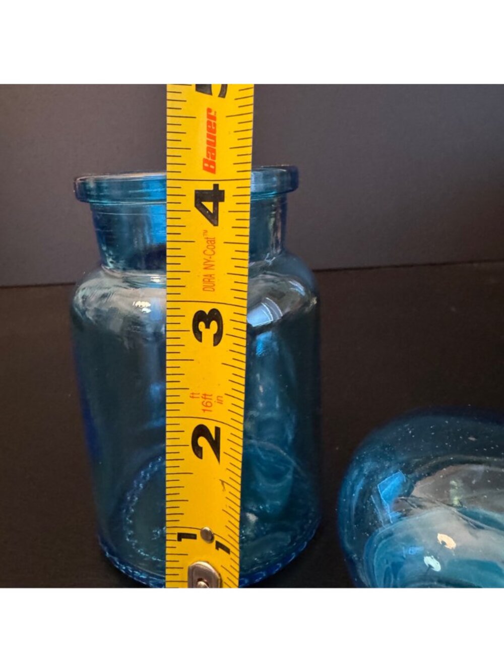 VTG Blue Glass Apothecary Jar Dome Lid Made In Belgium Decorative Storage Contai - Picture 8 of 12